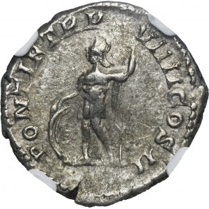 Roman Imperial, Caracalla, Denarius - NGC AU - ex. The Seven Hills Hoard
