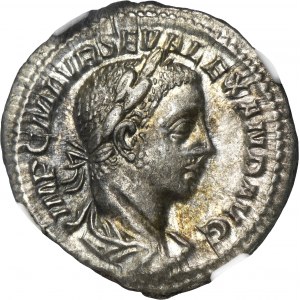 Roman Imperial, Severus Alexander, Denarius - NGC AU