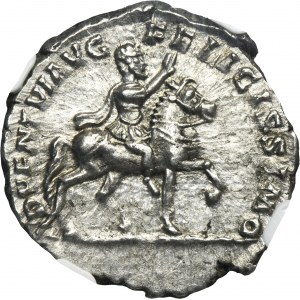 Roman Imperial, Septimius Severus, Denarius - NGC AU