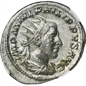 Roman Imperial, Philip I, Antoninianus - NGC Ch AU