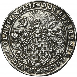 Silesia, Duchy of Liegnitz-Brieg-Wohlau, Georg III, Ludwig IV, Christian, 1/4 Thaler Brieg 1658 - VERY RARE