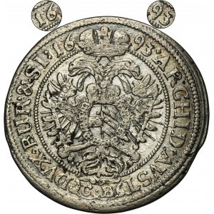 Silesia, Habsburg rule, Leopold I, 15 Kreuzer Brieg 1693 CB - RARE