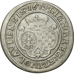 Silsia, Duchy of Liegnitz-Brieg-Wohlau, Louise von Anhalt-Dessau, 6 Kreuzer Brieg 1673