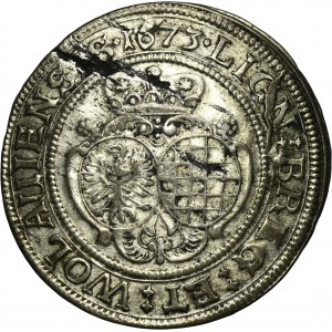 Silesia, Duchy of Liegnitz-Brieg-Wohlau, Luise von Anhalt-Dessau, 6 Kreuzer Brieg 1673 CB - UNLISTED