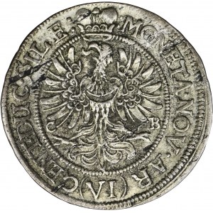Silesia, Duchy of Liegnitz-Brieg-Wohlau, Luise von Anhalt-Dessau, 6 Kreuzer Brieg 1673 CB - UNLISTED