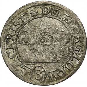 Silesia, Duchy of Liegnitz-Brieg-Wohlau, Georg III, Ludwig IV, Christian, 3 Kreuzer Brieg 1651 VT - VERY RARE
