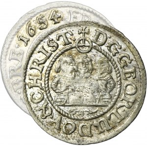 Silésie, duché de Legnicko-Brzesko-Wołowskie, Jerzy III Brzeski, Ludwik IV Legnicki et Krystian Wołowsko-Oławski, 1 Krajcar Brzeg 1654