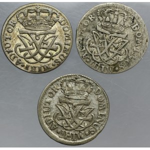 Lot, Denmark, Frederick IV, 4 Skilling Dansk Copenhagen 1728-1730 (3 pcs.)