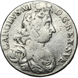 Sweden, Charles XI, 2 Mark Stockholm 1696 AS