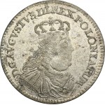 Augustus III of Poland, 6 Groschen Leipzig 1753 - RARE, denomination SZ