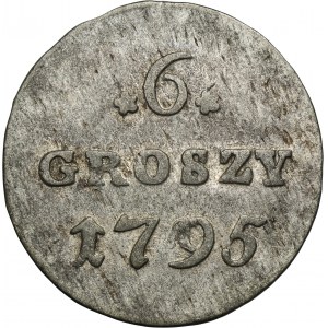Poniatowski, 6 Groszy 1795 - breite Figuren