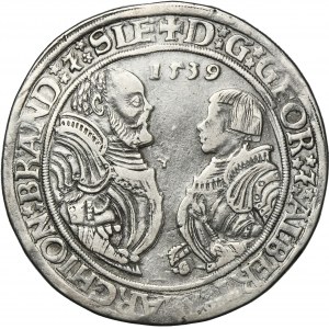 Germany, Brandenburg-Franconia, George of Ansbach and Albrecht the Younger of Bayreuth, Thaler Schwabach 1539