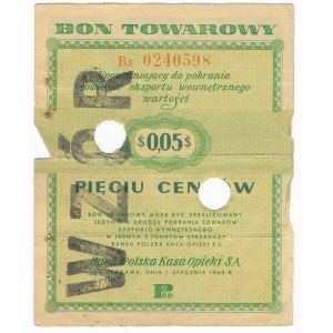 Pewex, 5 centów 1960 - WZÓR - Ba - numeracja bieżąca -