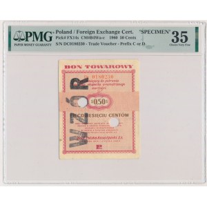 Pewex, 50 cents 1960 - MODÈLE - Dc - avec clause - PMG 35
