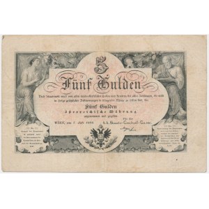 Autriche, 5 florins 1866
