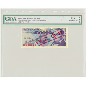 100.000 złotych 1993 - WZÓR - A 0000000 - No.0431 - GDA 67 EPQ