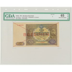 50 złotych 1946 - SPECIMEN - A - GDA 65 EPQ