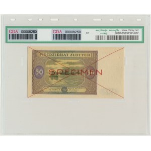 50 złotych 1946 - SPECIMEN - A - GDA 65 EPQ