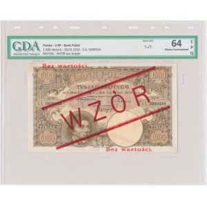 1.000 złotych 1919 - WZÓR - wysoki nadruk - GDA 64 EPQ