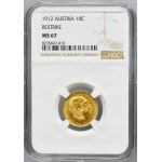 Austria, Franz Josef I, 10 Corona Wien 1912 - RESTRIKE - NGC MS67