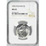5 złotych 1959 Rybak - NGC MS65