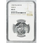 5 złotych 1958 Rybak - BAŁWANEK - NGC MS65