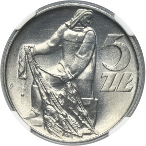 5 złotych 1960 Rybak - NGC MS65