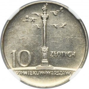 10 złotych 1966 Mała Kolumna - NGC MS62