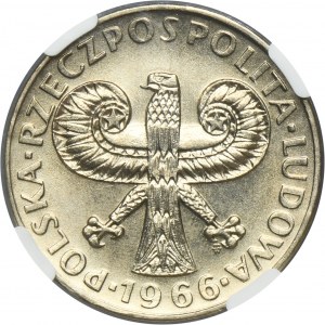 10 złotych 1966 Mała Kolumna - NGC MS62