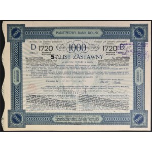 Štátna poľnohospodárska banka, 8 %/5,5 % hypotekárny záložný list 1 720 PLN, séria II