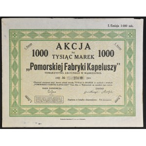 Pomorska Fabryka Kapeluszy, 1.000 mkp, Emisja I