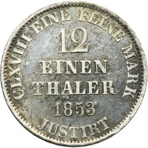Germany, Principality of Braunschweig-Calenberg-Hannover, Georg V, 1/12 Thaler Hannover 1853 B