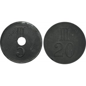 Set, Ruda in Oberschlesien, Morgenroth, Godullaschacht, 5 Pfennig and 20 Pfennig (2 pcs.)