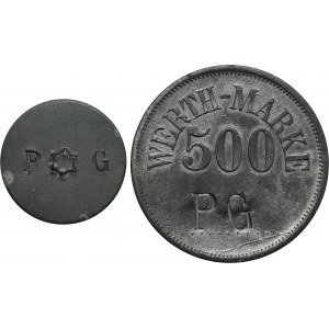 Set, Ruda in Oberschlesien, Morgenroth, Paulusgrube, 500 Pfennig and without denomination (2 pcs.)