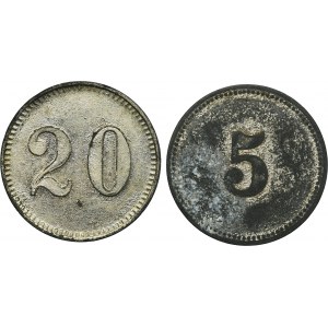 Set, Ruda in Oberschlesien, Morgenroth, Paulusgrube, 5 Pfennig and 20 Pfennig (2 pcs.)