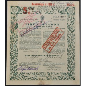 Bank Gospodarstwa Krajowego, 8%/5,5% list zastawny 1.000 zł, Emisja I, Konwersja 1938