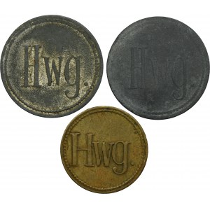 Set, Hindenburg, Borsigwerk, Hedwigswunschgrube, 5 Pfennig and 10 Pfennig (3 pcs.)