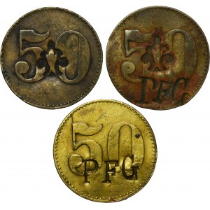 Set, Hindenburg, Borsigwerk, Hedwigswunschgrube, 50 Pfennig (3 pcs.)