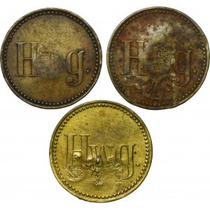 Set, Hindenburg, Borsigwerk, Hedwigswunschgrube, 50 Pfennig (3 pcs.)