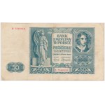 50 złotych 1941 - B - bez poddruku z późniejszym maszynowym numeratorem