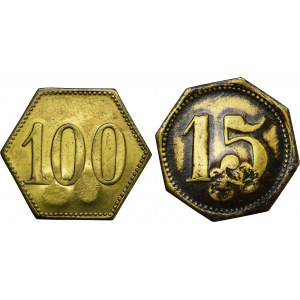 Set, Hindenburg, Borsigwerk, 15 Pfennig and 100 Pfennig (2 pcs.)