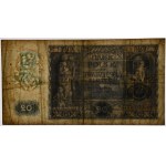 Contrefaçon du 20 zloty 1940 sur le billet de 20 zloty 1936 avec l'empreinte du bosquet