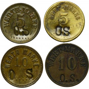 Set, Hindenburg, Borsigwerk, 5 Pfennig and 10 Pfennig (4 pcs.)