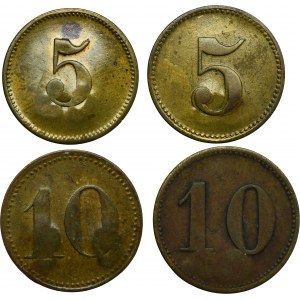 Set, Hindenburg, Borsigwerk, 5 Pfennig and 10 Pfennig (4 pcs.)