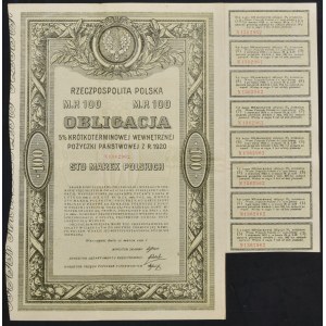 5 % Krátkodobý štátny úver 1920, 100 mkp dlhopis