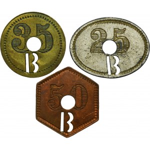 Set, Hindenburg, Borsigwerk, 25 Pfennig, 35 Pfennig and 50 pfennig (3 pcs.)