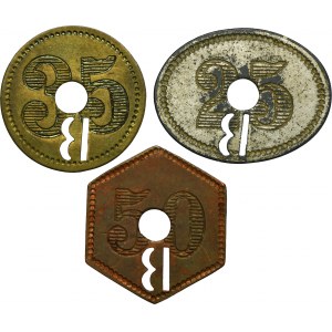 Set, Hindenburg, Borsigwerk, 25 Pfennig, 35 Pfennig and 50 pfennig (3 pcs.)
