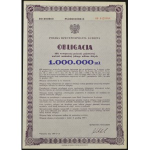 60% Vnútorná štátna pôžička 1989, dlhopis 1 000 000 PLN