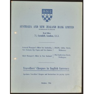 Australia and New Zealand Bank Ltd, chèques - spécimens/SPECIMEN