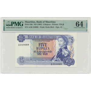 Mauritius, 5 Rupees (1967) - PMG 64